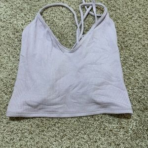 Light purple ribbed tank top